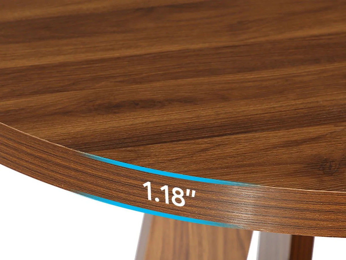 MAYEERTY Round Dining Table for 4, 47" Wood Kitchen Table Farmhouse Dinner Table