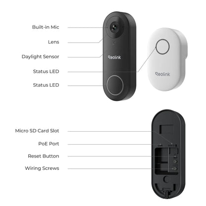 Reolink 2K 5MP Video Doorbell Camera 5G Wifi Security Home Doorbell Chime, Person &Package Detection