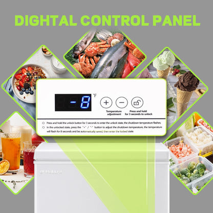 DEMULLER 4.0 Cu.ft Deep Chest Freezer Mini Freezers Top Open Door Rmovable Storage Baskets New Black