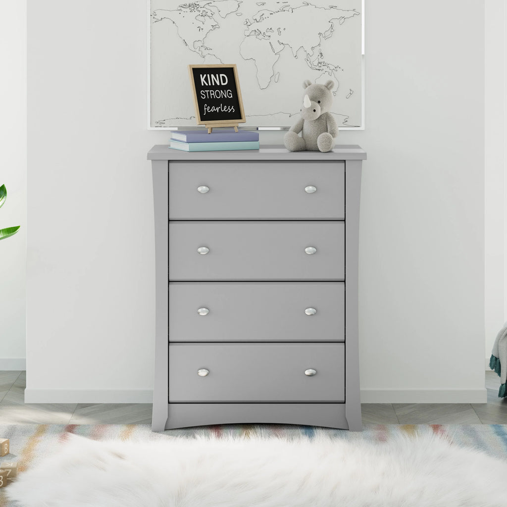 Storkcraft Crescent 4 Drawer Childrens Nursery Dresser, Espresso