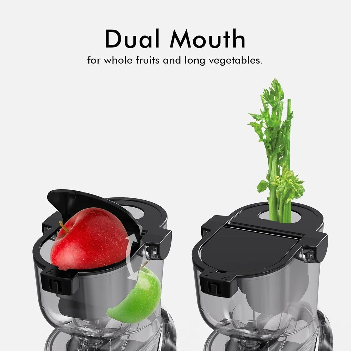 SIFENE 200W Cold Press Juicer Machine for Fruits and Vegetables, Masticating Juice Maker with 83mm Wide Chute, High Yield, Easy Clean, Gray