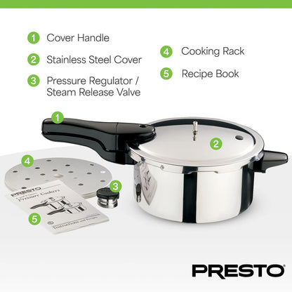 Presto? 6 Quart Stainless Steel Pressure Cooker