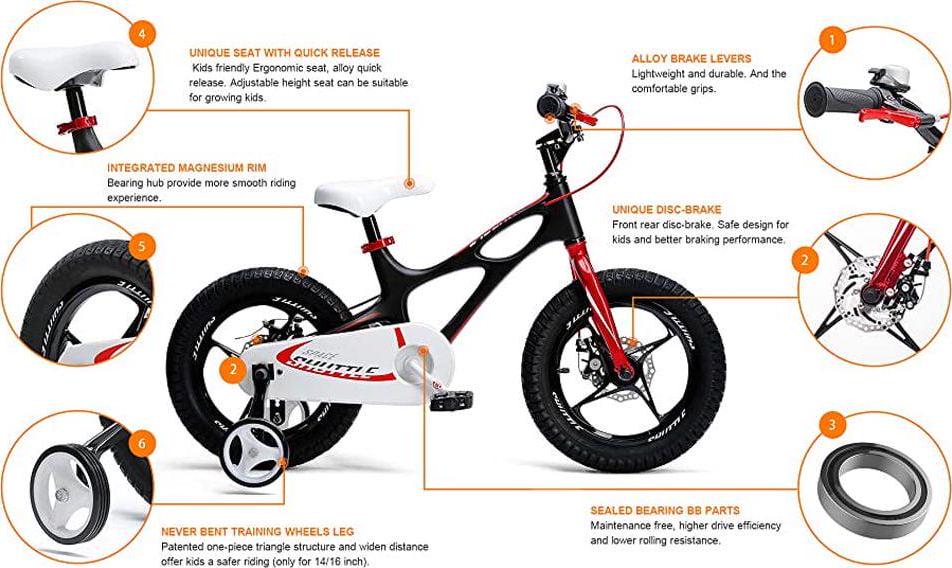 RoyalBaby 18 inch Magnesium Space Shuttle Kid-s Bike. White