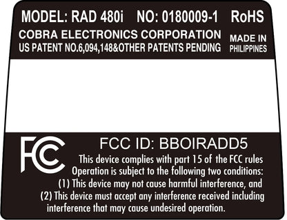 Restored Cobra RAD 480i Radar/Laser Detector Updateable IVT VOICE OLED BLUETOOTH (Refurbished)