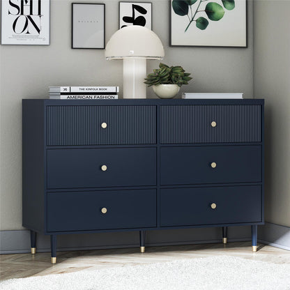 CosmoLiving by Cosmopolitan Elizabeth 6-Drawer Dresser, Navy