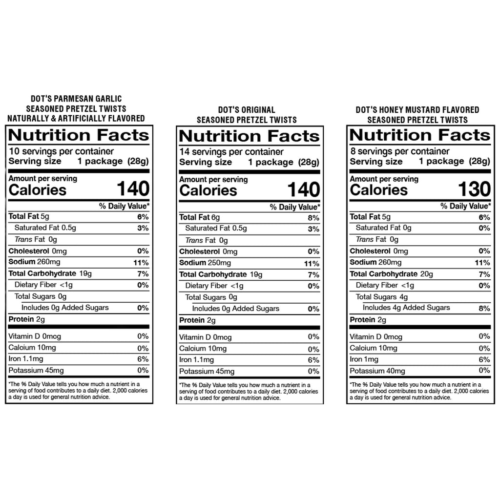 Dot’s Homestyle Seasoned Pretzel Twists, Variety Pack, 1 oz, 32-count