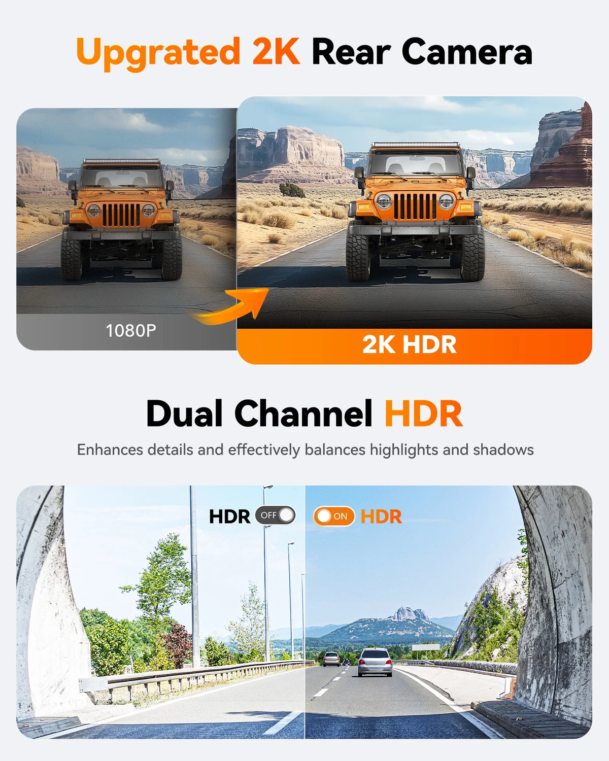 WolfBox X5 3 Channel Car Dash Cam, 4K Front+1080P Inside+2.5K Rear Camera, 5.8GHz Wi-Fi & GPS, Touchscreen, Voice Control