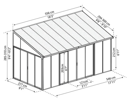 Palram - Canopia SanRemo 10' x 14' Patio Enclosure - Gray/Clear