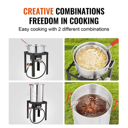 Masterbuilt 30QT Aluminum Turkey Deep Fryer Kit with High-Pressure Burner for Outdoor Use, Includes Poultry Rack and Thermometer