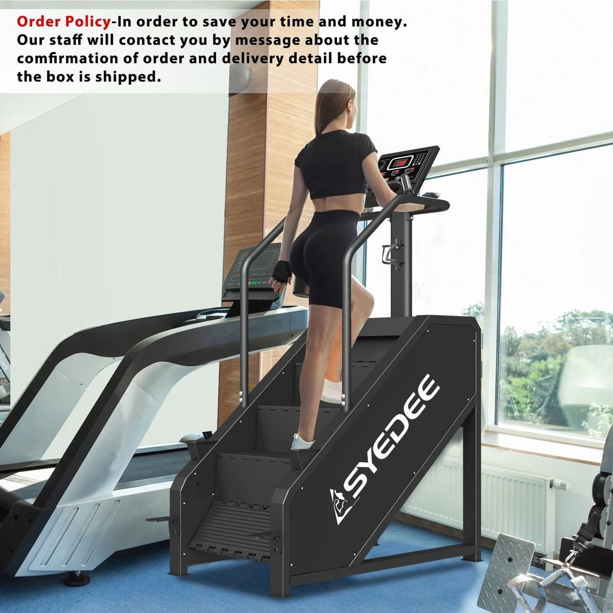 Stairmaster, syedee Stair Stepper with LED Screen, Stepmill Exercise Machine with 12 Workout Programs, 441LBS Step Machine, 24-164 Steps/Minute(Black)