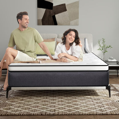 Full Mattress, 14 inch Hybrid Mattress in a Box,Medium Firm