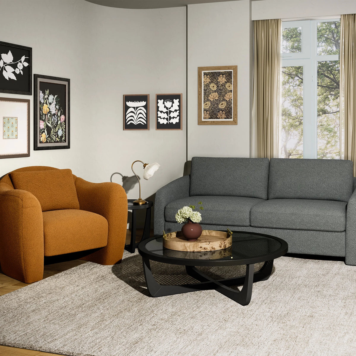 Beautiful Drew 72.2" Sofa by Drew Barrymore for Adults, Striped Linen