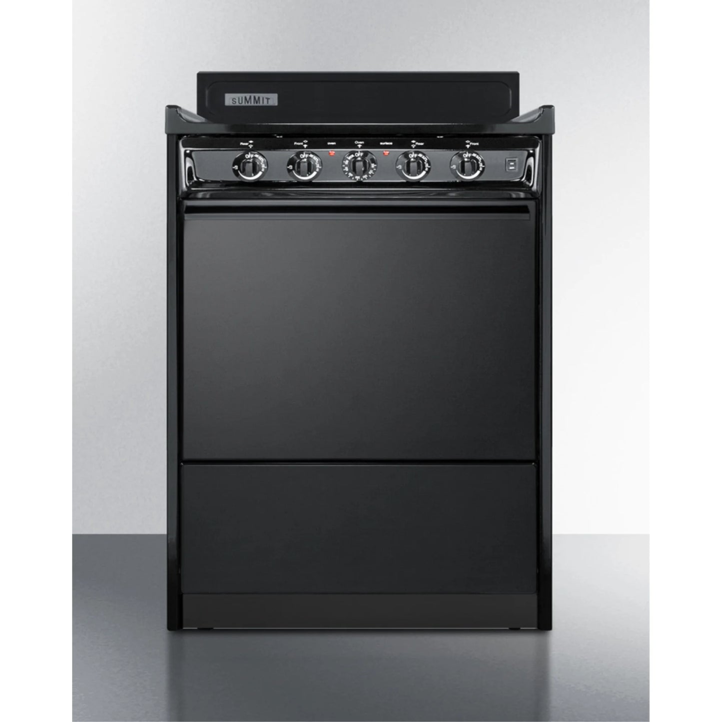24" wide electric coil range in black