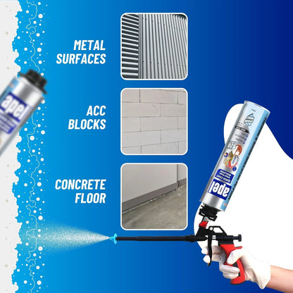 apel Spray Foam Insulation Kit (12 x 32.80 oz./240 Bd ft) Heat and Acoustic Insulation, Self Expanding Polyurethane Foam, Application Gun and Cleaner Included - 12 Pack