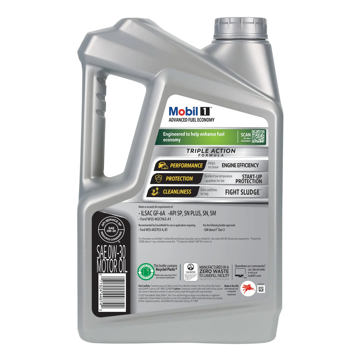 (3 pack) Mobil 1 Advanced Fuel Economy Full Synthetic Motor Oil 0W-30, 5 Quart (Pack of 3)