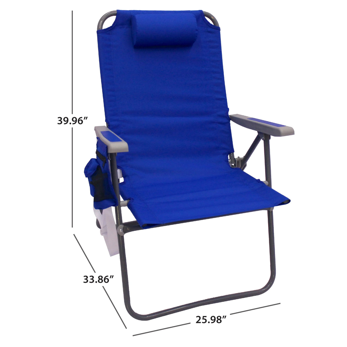 2-Pack Mainstays Reclining 4-Position Oversize Beach Chair, Blue