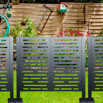 Metal AC Unit Privacy Fence Cover Panel - Outdoor Air Conditioner Hide Fence for Concealing HVAC Units