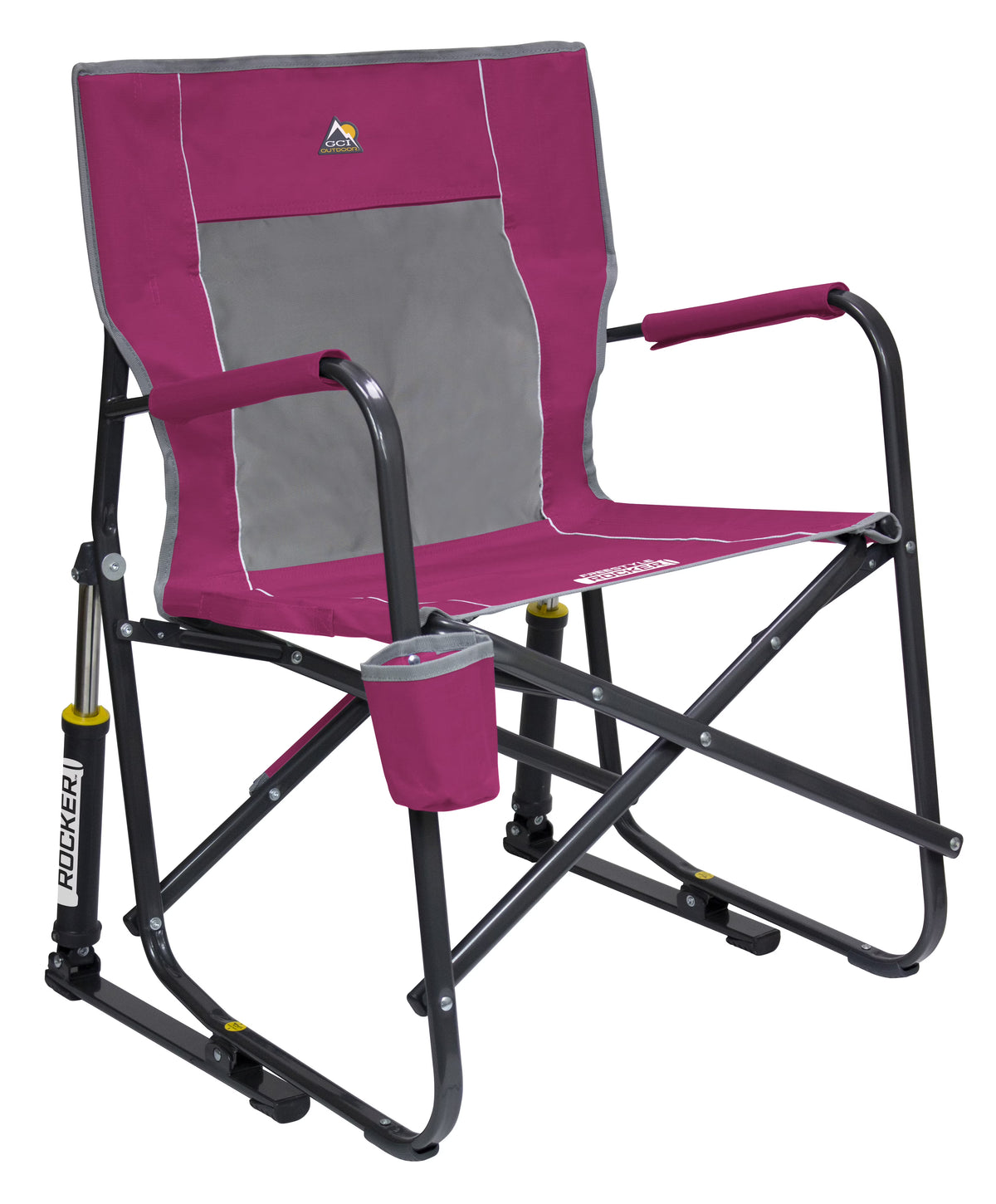 GCI Outdoor Freestyle Rocker Foldable Rocking Camp Chair, Maroon