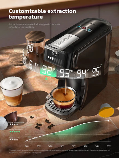 HiBREW 6in1 Pods Coffee Machine Multiple Espresso Cafetera Cappuccino Coffee Maker H1B Beige