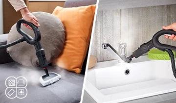 POLTI Continuous Fill Steam Cleaner for Home Use with 10 Attachments - Works for Tile Floor with Grout, Carpet, Hardwood & Upholstery