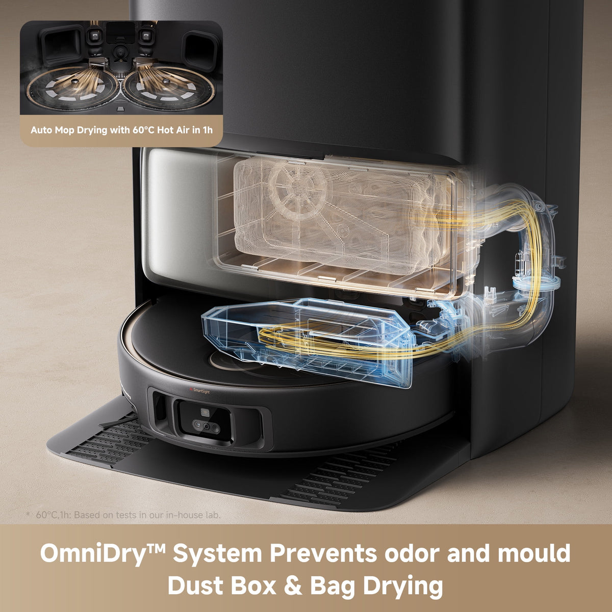 MOVA P50 Pro Ultra Robot Vacuum Cleaner Removable&Liftable Mop,Anti-Tangle,Self Drying&Cleaning