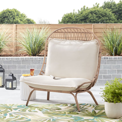 Better Homes & Gardens Willow Sage Outdoor Wicker Patio Cuddle Chair, Brown