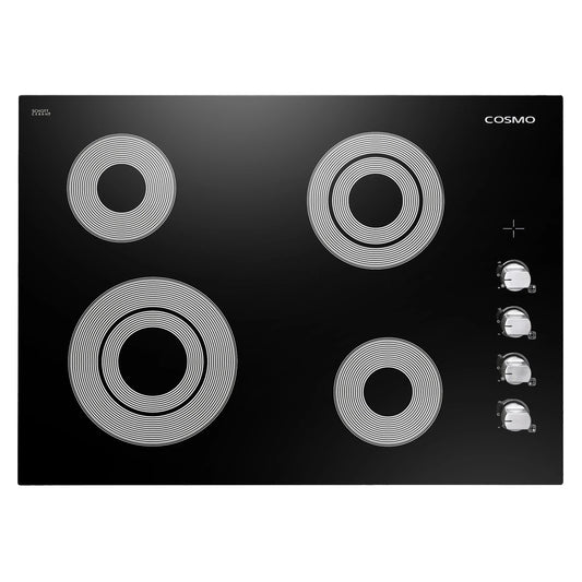Cosmo 4 Piece Kitchen Appliance Package 30" Electric Cooktop 24" Single Electric Wall Oven 24" Built-In Microwave Drawer & French Door Refrigerator Kitchen Appliance Bundles