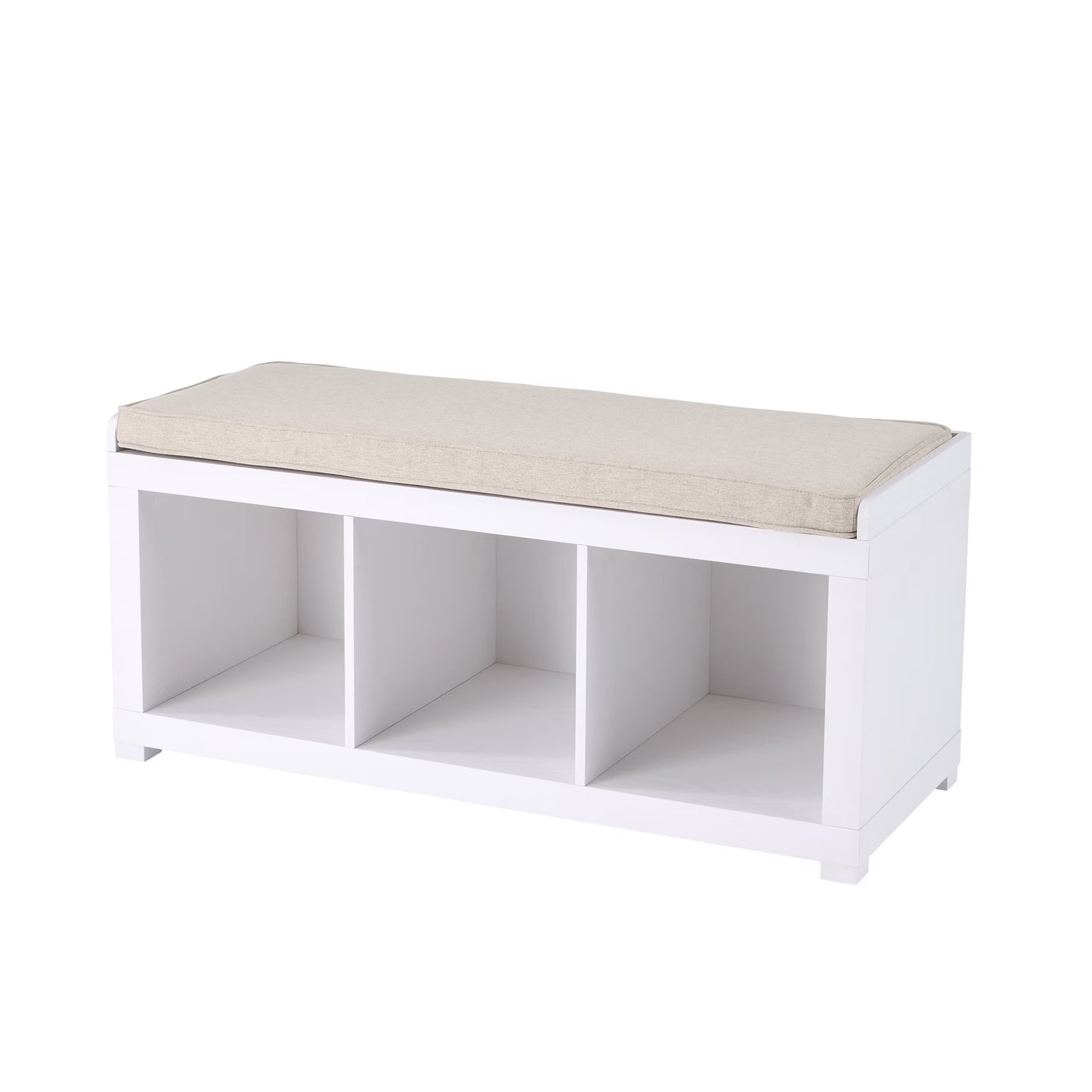 Better Homes & Gardens 3-Cube Storage Bench, White Texture