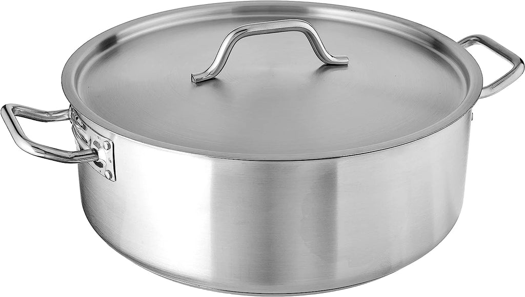 Winware by Winco Brazier With Cover, Stainless Steel 20 Quart