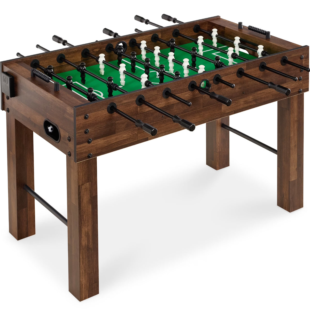 Best Choice Products Large 54in Full-Size Foosball Table for Home, Game Room w/ 2 Balls, 2 Cup Holders - Natural