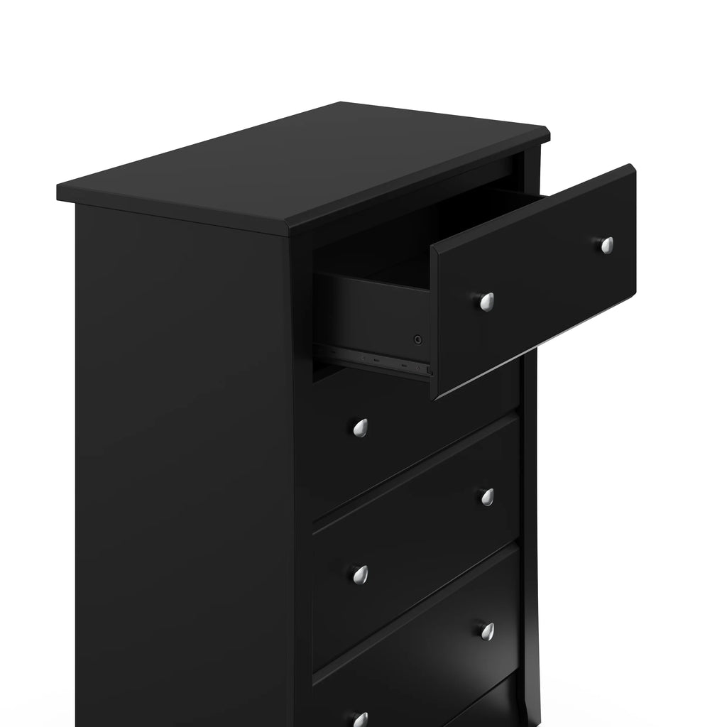 Storkcraft Crescent 4 Drawer Childrens Nursery Dresser, Espresso
