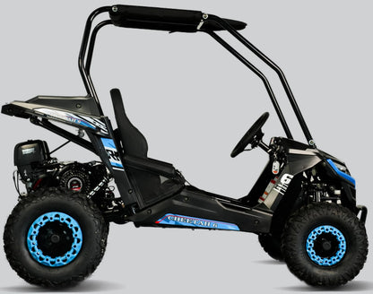 TrailMaster Cheetah 6 Youth Go-Kart - 163cc 5.5HP Engine, 4-Point Safety Belt, Remote Kill, Speed Governor, Suitable for Kids 6-12. with Pre-Assembled Version Now! (Pre-Assembled, Blue)