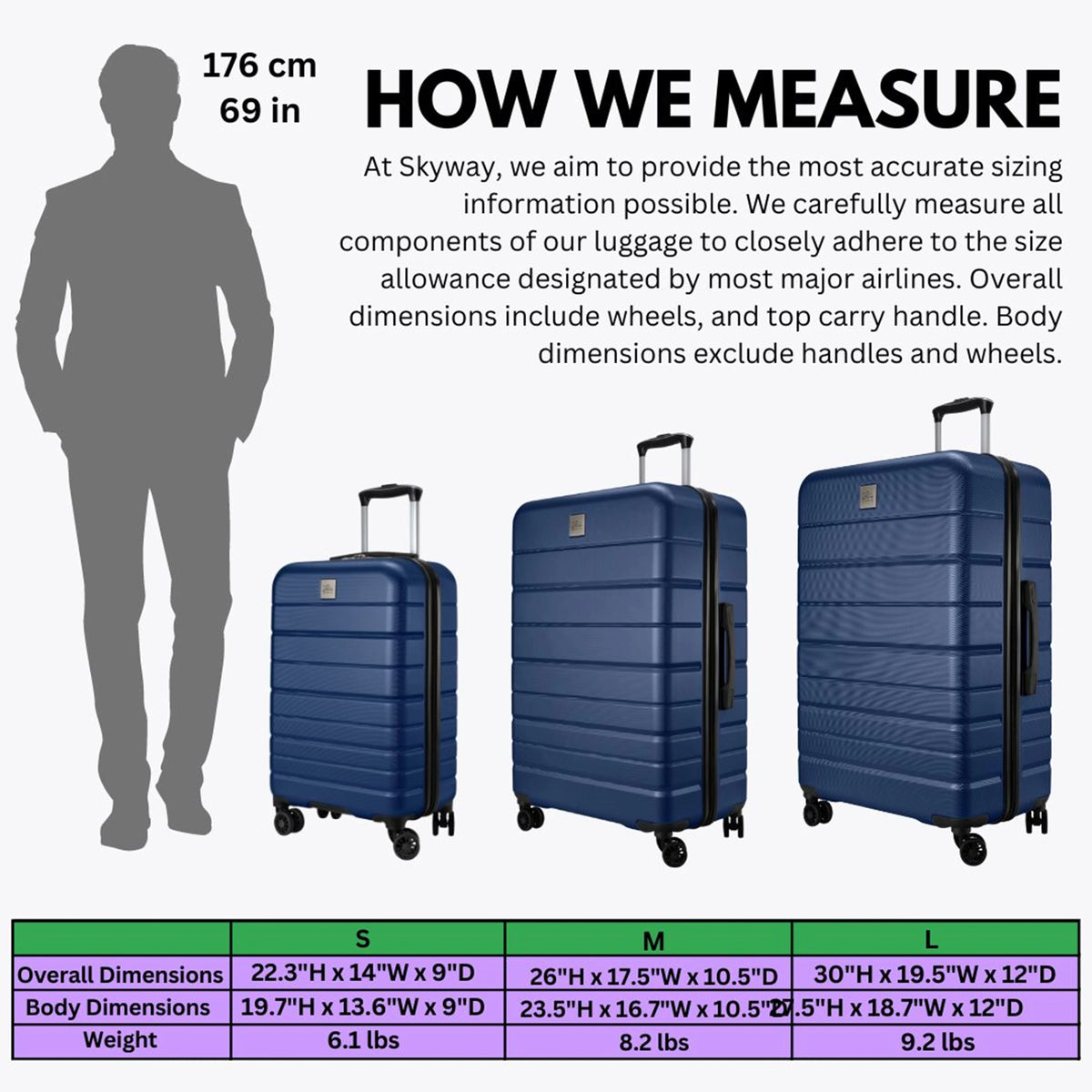 Skyway Luggage Epic 2.0 24" Hardside 8-Wheel Medium Check-In Spinner
