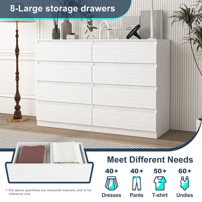 Resenkos Modern Mid Century 6 Drawer Wide Dressers Chests for Bedroom, Chest of Drawer Organizer Grey