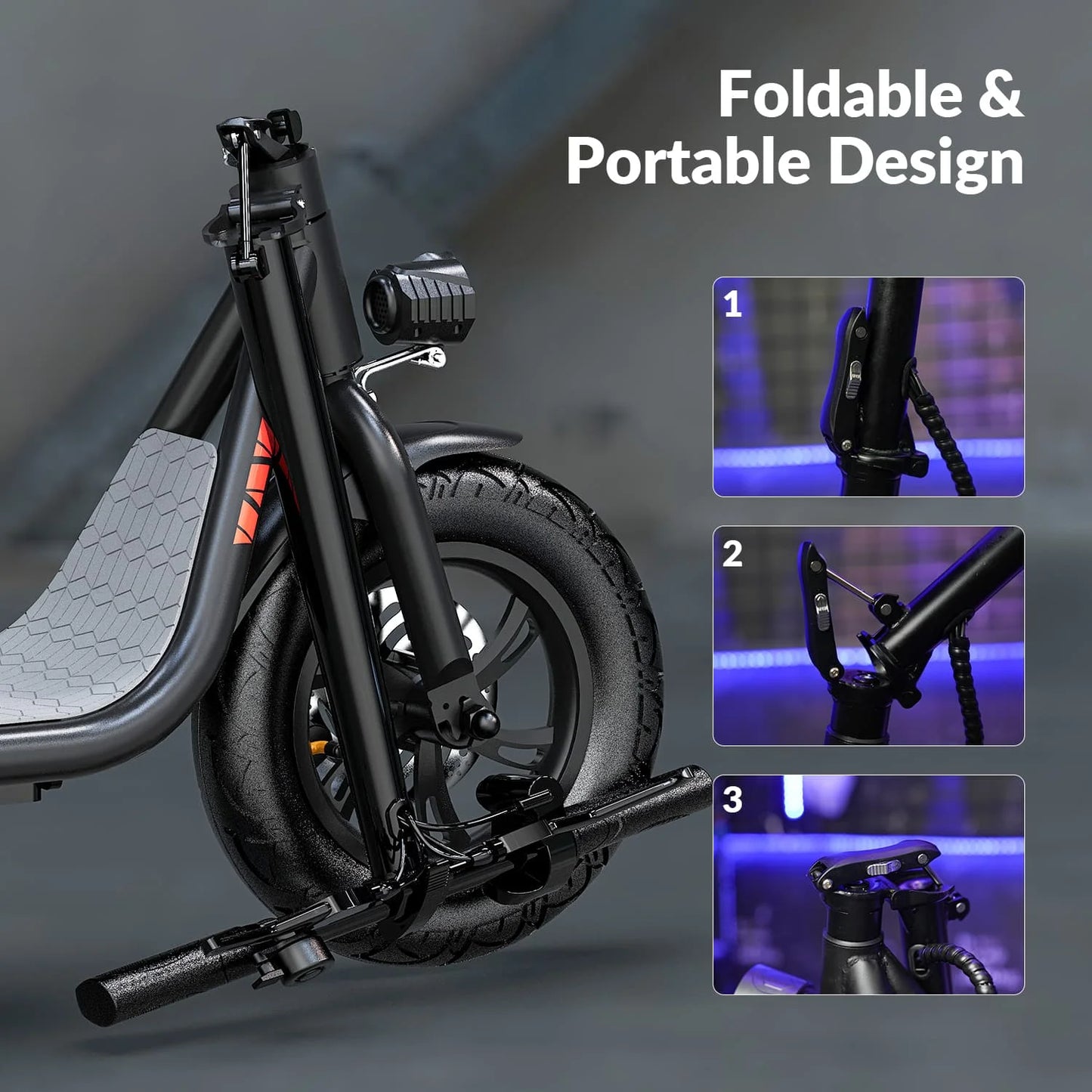 5TH WHEEL W18S 450W Motor Electric Scooter for Adults with Seat and Carry Basket, 36V 20Miles Range & 15.5Mph, 12" Foldable E Scooter for Commuting