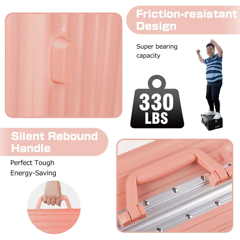 Luggage Aluminium Frame PC ABS Hardshell Suitcase with Spinner Wheels TSA Lock Zipperless Luggage 28 inch Silver