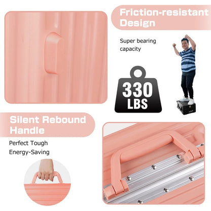 Luggage Aluminium Frame PC ABS Hardshell Suitcase with Spinner Wheels TSA Lock Zipperless Luggage 28 inch Silver