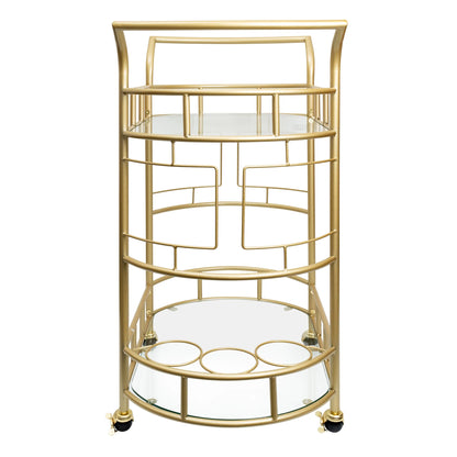 Better Homes & Gardens Fitzgerald Bar Cart with Matte Gold Metal Finish, 2-Tiers
