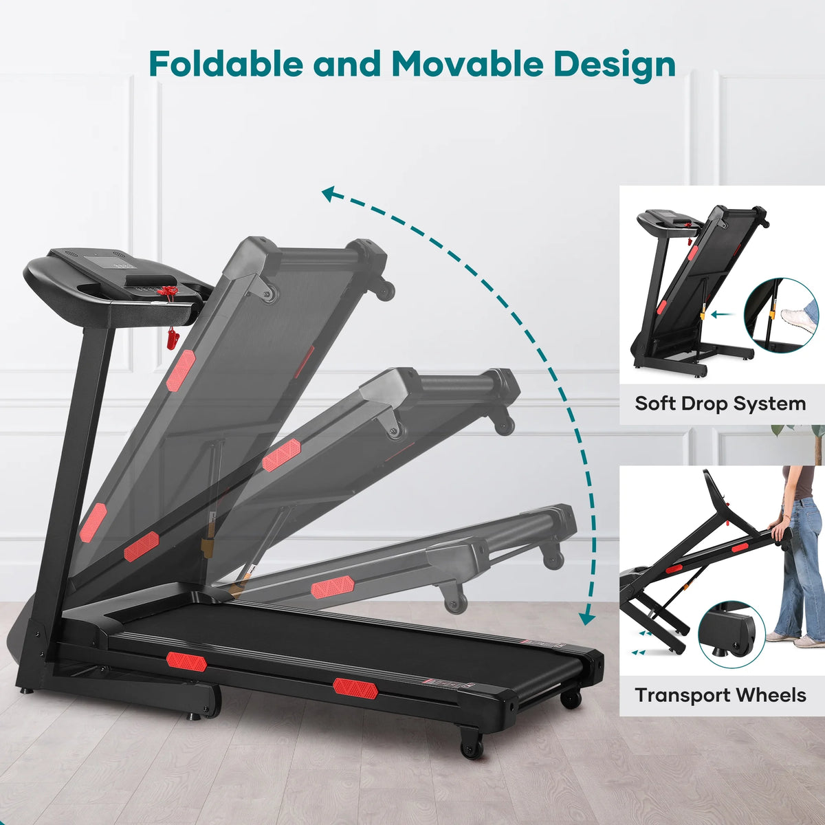 Treadmill with Auto Incline Bluetooth Voice Control  17 in Wide Electric Treadmill Folding Machine 15 Level  Auto 8.8 mhp Speed for Home Use Gifts
