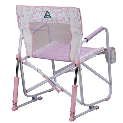 GCI Outdoor Freestyle Rocker Foldable Rocking Camp Chair, Purple Floral