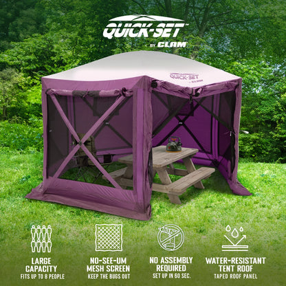 CLAM Quick-Set Pavilion 12.5 x 12.5' Portable Outdoor Canopy Shelter, Green