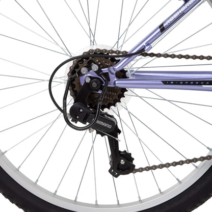 Huffy 24" Rock Creek Girls Mountain Bike for Women, Purple Lilac