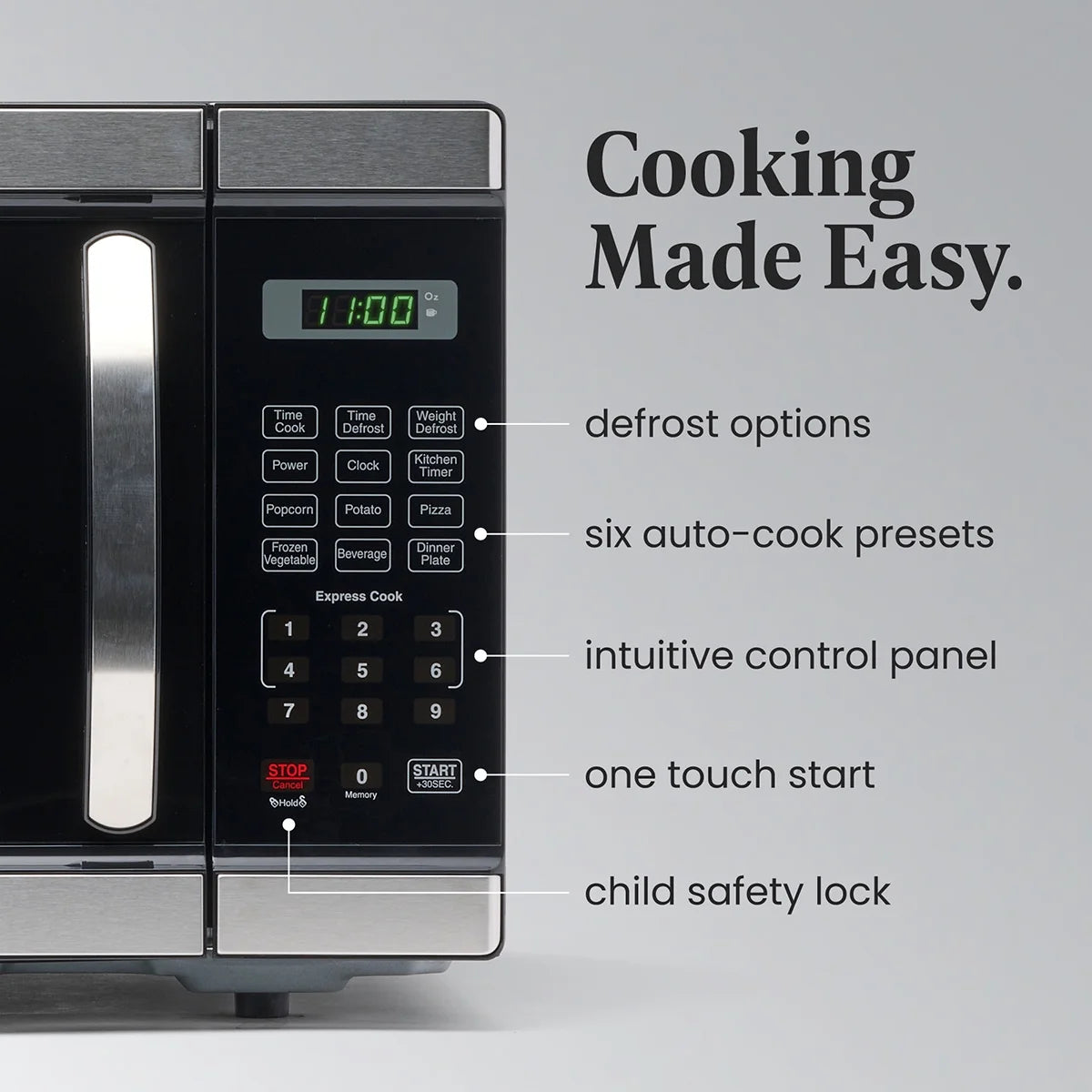 Farberware Countertop Microwave Oven with LED Lighting & Child Lock, 0.7 Cu Ft Black