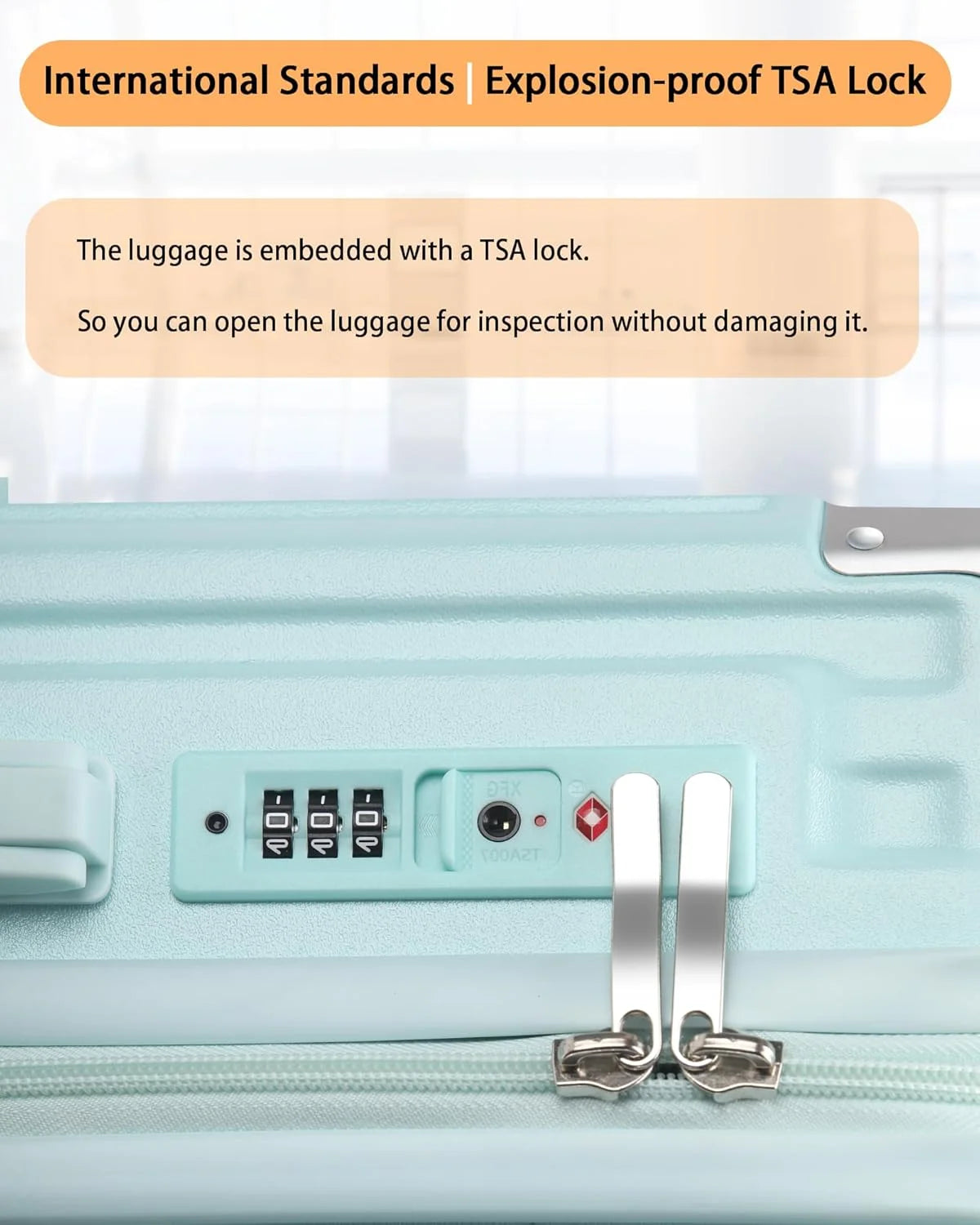 20 Inch Carry On Luggage With Cup Holder & USB Port, Airline Approved TSA-locked Luggage, Lightweight PC Material Travel Suitcase With 360�� Spinner Wheel