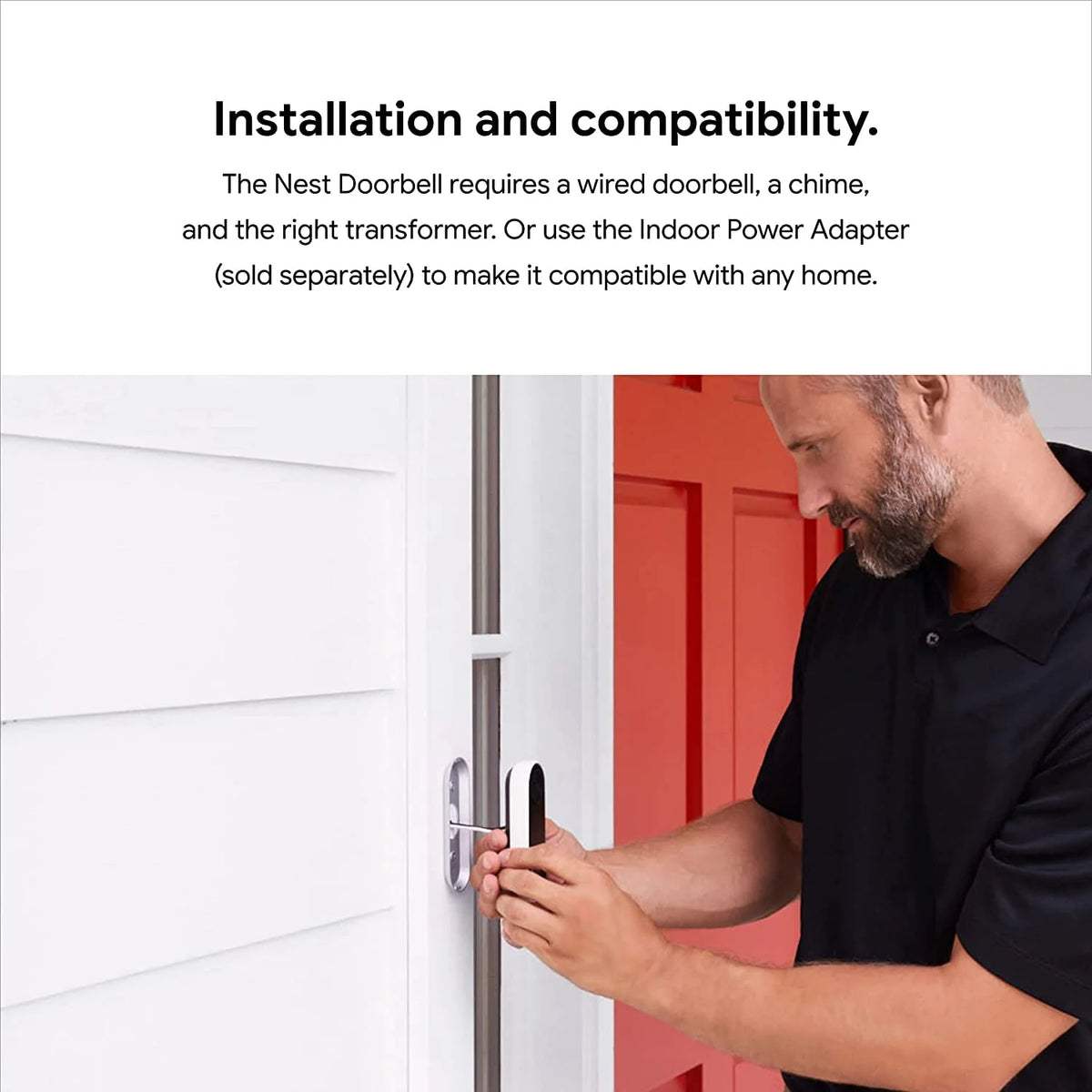 Google Nest Doorbell (Wired) Smart Wi-Fi Video Doorbell with 24/7 Cloud Recording and Video History (Requires Nest Aware)