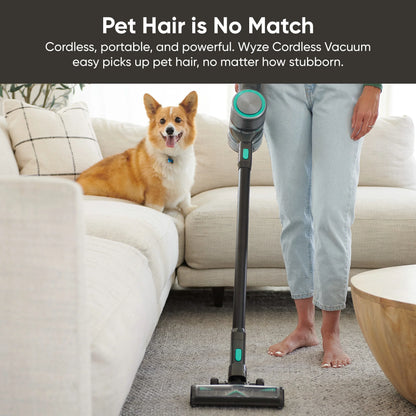 Wyze Cordless Stick Vacuum 20kPa for Carpet, Hard Floors and Pet Hair