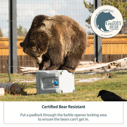 Lifetime 28 qt Bear-Resistant Camping Cooler, Premium High Performance, Ice Retention, Hard Cooler, 20 Can Capacity, Boulder Gray (91289)