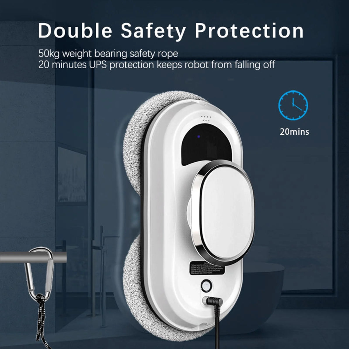 Oenbopo Window Cleaner Robot,Smart Glass Cleaning Robotic with  Strong Suction,Remote Control Window Cleaning Robot for Windows/Tiles/Class Door