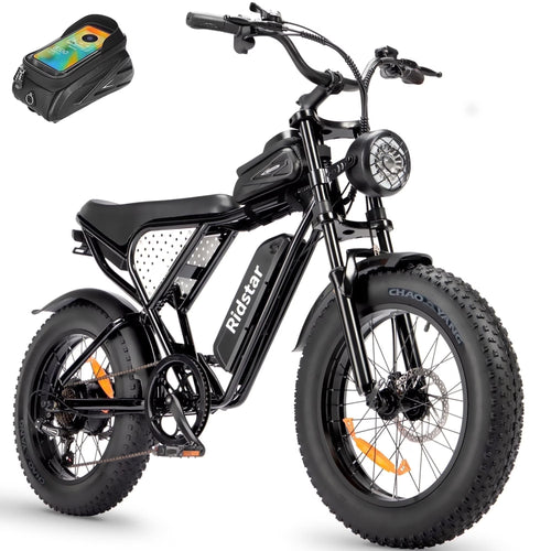 Ridstar Electric Bike for Adults Q20,1200W 30MPH,48V 15.6Ah Electric Bicycle,7 Speed Full Suspension Mountain Bike UL2849