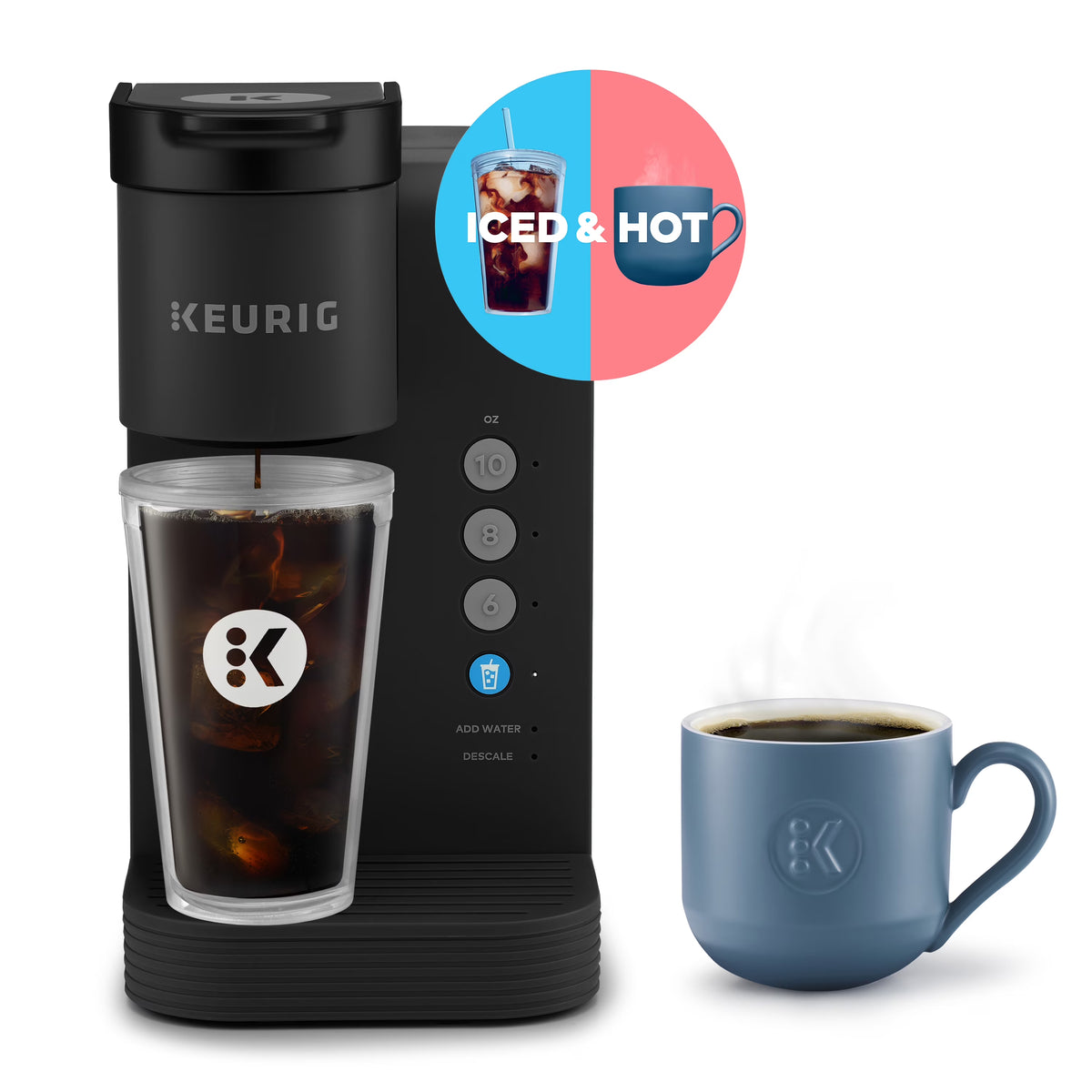 Keurig K-Iced Essentials Iced and Hot Single-Serve K-Cup Pod Coffee Maker, White